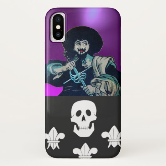 ザブラックコルセアスカル&(紋章の)フラ・ダ・リ Case-Mate iPhoneケース (裏面)
