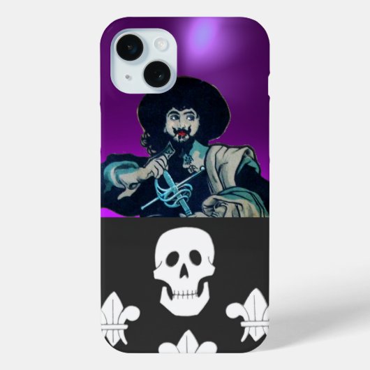 ザブラックコルセアスカル&(紋章の)フラ・ダ・リ Case-Mate iPhoneケース (裏面)
