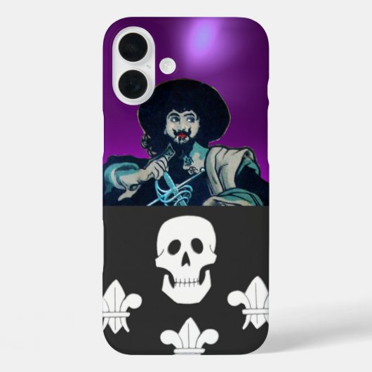 ザブラックコルセアスカル&(紋章の)フラ・ダ・リ Case-Mate iPhoneケース (裏面)