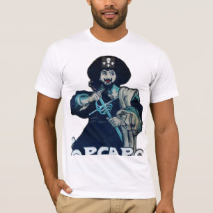ザブラックコルセアスカル&(紋章の)フラ・ダ・リ Tシャツ