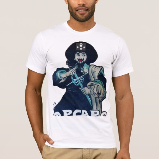 ザブラックコルセアスカル&(紋章の)フラ・ダ・リ Tシャツ (正面)