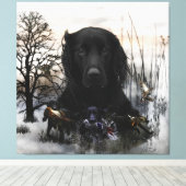 ザブラックゴールデンレトリバー キャンバスプリント (インサイチュ (ウッドフロア))