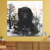 ザブラックゴールデンレトリバー キャンバスプリント (インサイチュ (リビング))