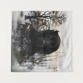 ザブラックゴールデンレトリバー タペストリー (正面(横))