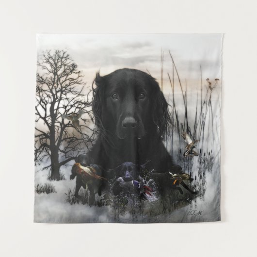 ザブラックゴールデンレトリバー タペストリー (正面)