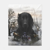 ザブラックゴールデンレトリバー フリースブランケット (正面)