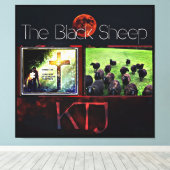 ザブラックヒツジ キャンバスプリント (インサイチュ (ウッドフロア))