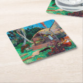 ザブラックピッグGauguin スクエアペーパーコースター (アングル)