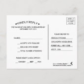 ザブラックレースオンバーラップ素朴ズコレク結婚ション インビテーションポストカード (裏面)