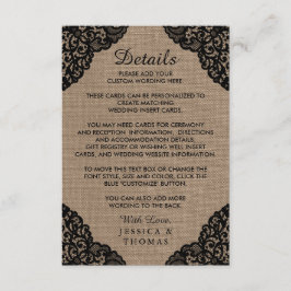 ザブラックレースオンバーラップ素朴ズコレク結婚ション エンクロージャーカード