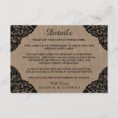 ザブラックレースオンバーラップ素朴ズコレク結婚ション エンクロージャーカード (正面)