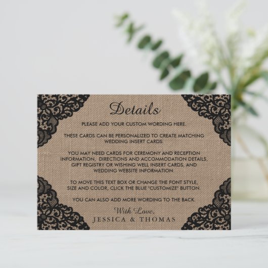 ザブラックレースオンバーラップ素朴ズコレク結婚ション エンクロージャーカード (スタンド正面)