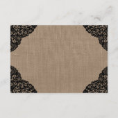 ザブラックレースオンバーラップ素朴ズコレク結婚ション エンクロージャーカード (裏面)