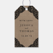 ザブラックレースオンバーラップ素朴ズコレク結婚ション ギフトタグ (正面)