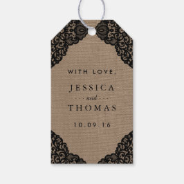ザブラックレースオンバーラップ素朴ズコレク結婚ション ギフトタグ