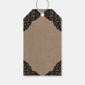 ザブラックレースオンバーラップ素朴ズコレク結婚ション ギフトタグ (裏面)