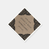 ザブラックレースオンバーラップ素朴ズコレク結婚ション スタンダードカクテルナプキン (角)