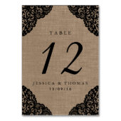 ザブラックレースオンバーラップ素朴ズコレク結婚ション テーブルナンバー (裏面)