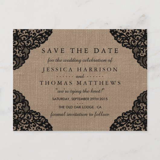 ザブラックレースオンバーラップ素朴ズコレク結婚ション 案内ポストカード (正面)