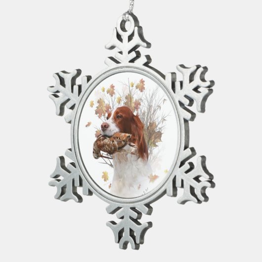 ザブリタニースパニエル犬タペストリーメタルプリントコーヒー スノーフレークピューターオーナメント (右)
