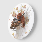 ザブリタニースパニエル犬タペストリーメタルプリントコーヒー ラージ壁時計 (傾斜)