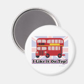 ザブリティッシュバスダブルデッカーおもしろい マグネット (正面/裏面)