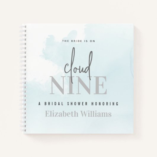 ザブリーズオンクラウドナインブライダルシャワーゲストブック ノートブック (正面)
