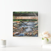 ザブルックオリジナルハンド色彩の鮮やかアート スクエア壁時計 (ホーム)