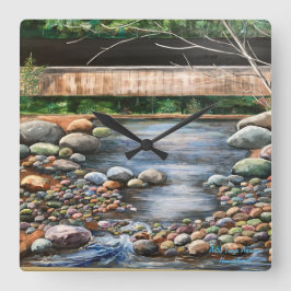 ザブルックオリジナルハンド色彩の鮮やかアート スクエア壁時計