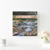 ザブルックランスケープオリジナルハンドア色彩の鮮やかート スクエア壁時計 (ホーム)