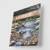 ザブルックランスケープオリジナルハンドア色彩の鮮やかート スクエア壁時計 (傾斜)