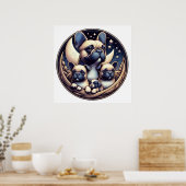 ザブルドフランスのッグ、コンパニオン・ドッグ ポスター (キッチン)