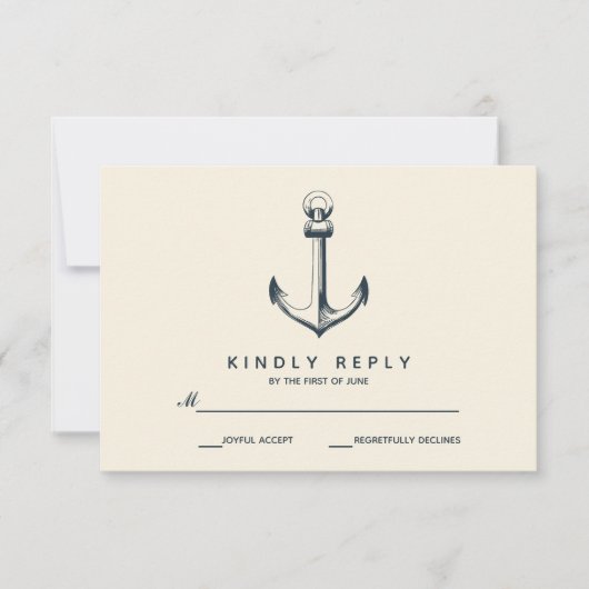 ザブルーいかり |ウェディングRSVP 出欠カード (正面)