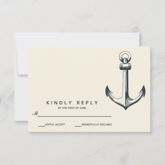 ザブルーいかり |ウェディングRSVP 出欠カード (正面)