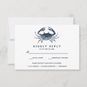 ザブルーカニ |ウェディングRSVPと食事会 出欠カード (正面)