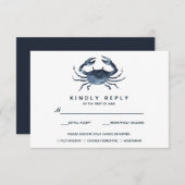 ザブルーカニ |ウェディングRSVPと食事会 出欠カード (正面/裏面)