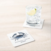 ザブルーカニ カスタマイズ結婚| スクエアペーパーコースター (インサイチュ)