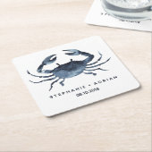 ザブルーカニ カスタマイズ結婚| スクエアペーパーコースター (アングル)