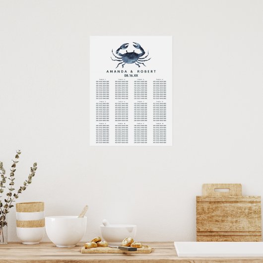 ザブルーカニ |航海のの結婚座席表 ポスター (キッチン)