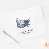 ザブルーシーシェル |の結婚モノグラム スクエアシール (封筒)