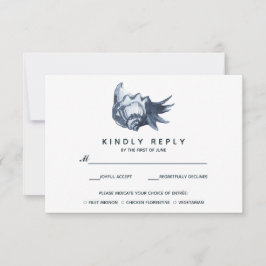 ザブルーシーシェル |ウェディングRSVPと食事会 出欠カード