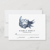 ザブルーシーシェル |ウェディングRSVP 出欠カード (正面)