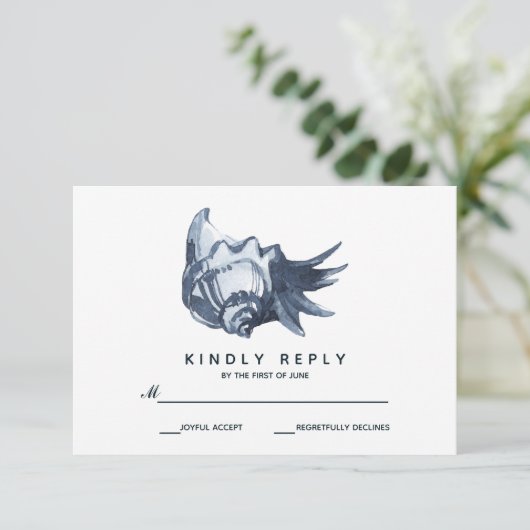 ザブルーシーシェル |ウェディングRSVP 出欠カード (スタンド正面)