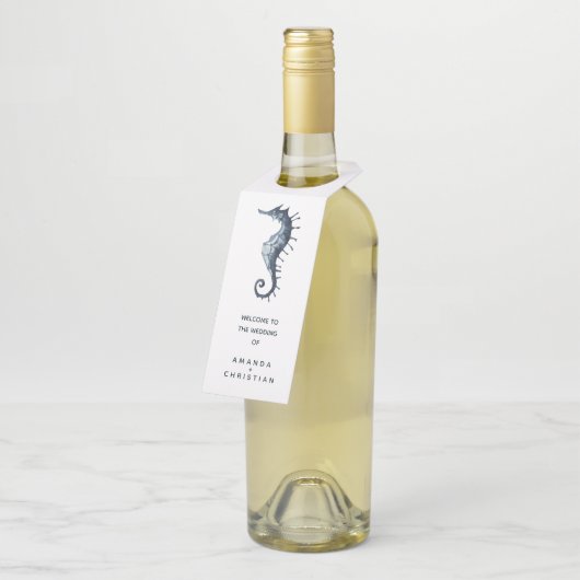 ザブルーシーホース |の結婚ウェルカムゲスト ボトルネックタグ (アングル)