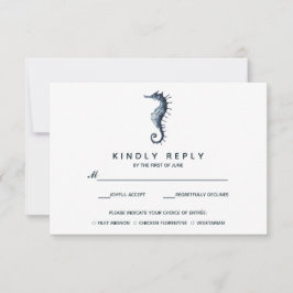 ザブルーシーホース |ウェディングRSVPと食事会 出欠カード