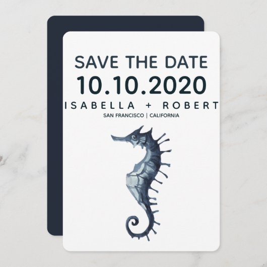 ザブルーシーホース |結婚式の日付の保存 セーブザデート (正面/裏面)