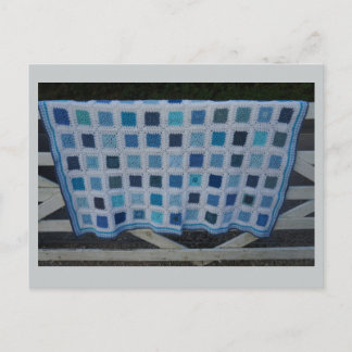 ザブルースクロシェ毛布 ポストカード