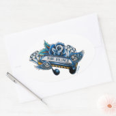 ザブルースハーモニカフラッシュアート 楕円形シール (封筒)