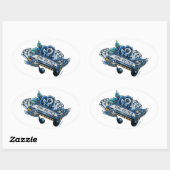 ザブルースハーモニカフラッシュアート 楕円形シール (シート)