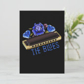 ザブルースハーモニカミュージックアコースティックジャズギフト 招待状 (スタンド正面)